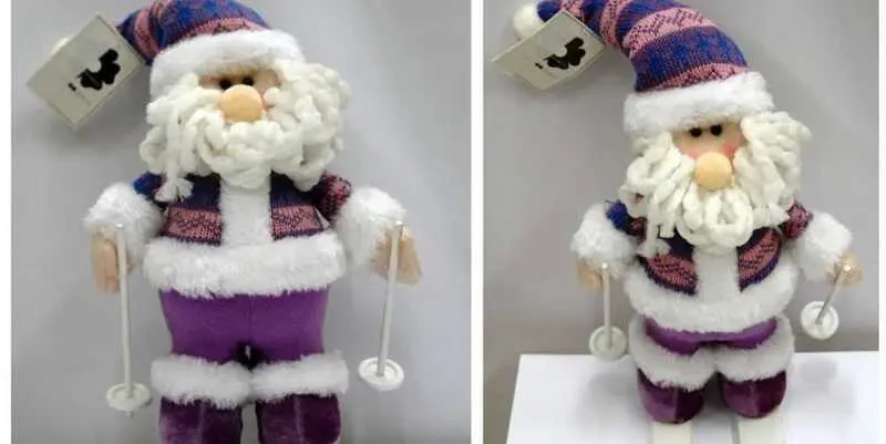 Мягкая игрушка Санта на Лыжах 25 см