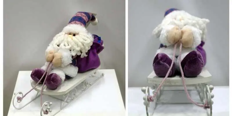 Мягкая Игрушка Санта на Санях 25 см