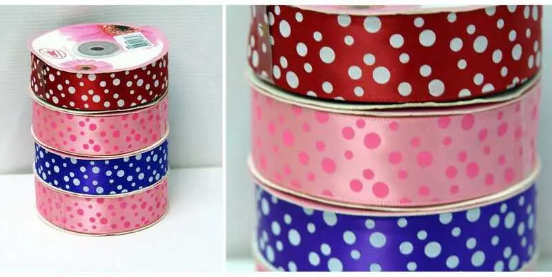 Лента Декоративная Горох 2,5см х 22м