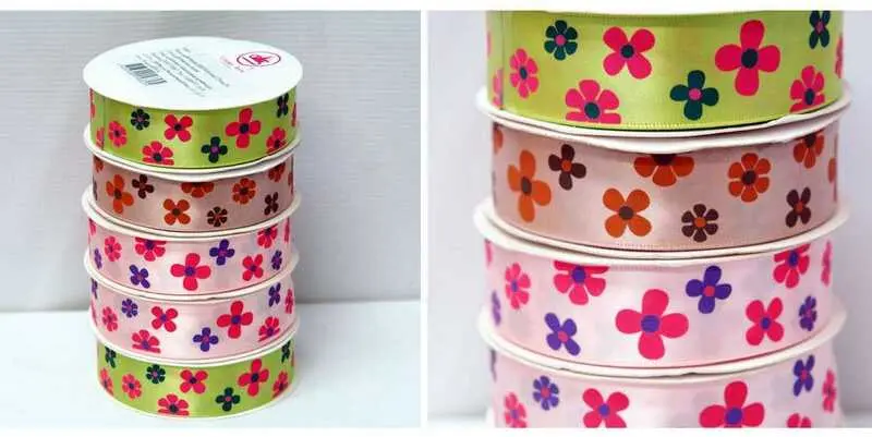 Лента Декоративная цветы 2,5см х 22м