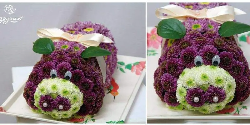 Игрушка из цветов - Пятачок