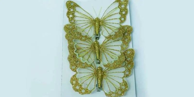 Бабочка на клипе (ткань) 12см