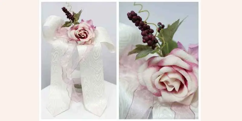 Бант с розой