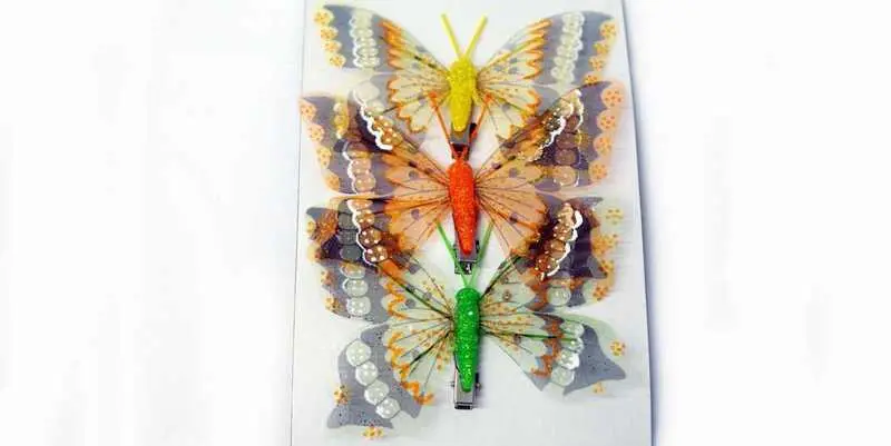 Бабочка на клипе (ткань) 120мм